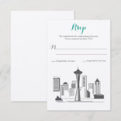 シアトルスカイラインウェディングの出欠確認 出欠カード (正面/裏面)