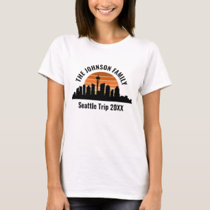 シアトルスカイラインサンセットカスタムバケーションウィメンズ Tシャツ
