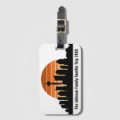 シアトルスカイラインサンセットカスタムファミリーバケーション ラゲッジタグ (正面縦)
