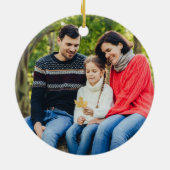 シアトルスカイラインサンセットトリップフォトカスタムクリスマス セラミックオーナメント (裏面)