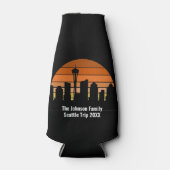 シアトルスカイラインサンセットリパーソナライズされたップキープサケ ボトルクーラー (正面)