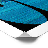 シアトルスカイラインフォトタイポグラフィWatercolorBorder ポスター (角)