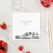 シアトルスカイライン結婚ズ紙カクテルナプキン スタンダードカクテルナプキン (インサイチュ)