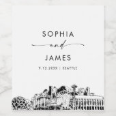 シアトルスカイライン ワインラベル (シングルラベル)