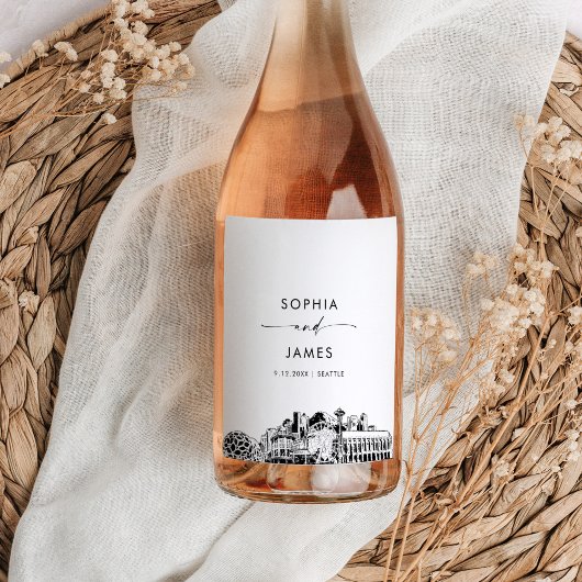 シアトルスカイライン ワインラベル