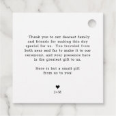 シアトルスカイライン |結婚の歓迎 フェイバータグ (裏面)