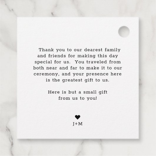 シアトルスカイライン |結婚の歓迎 フェイバータグ (裏面)