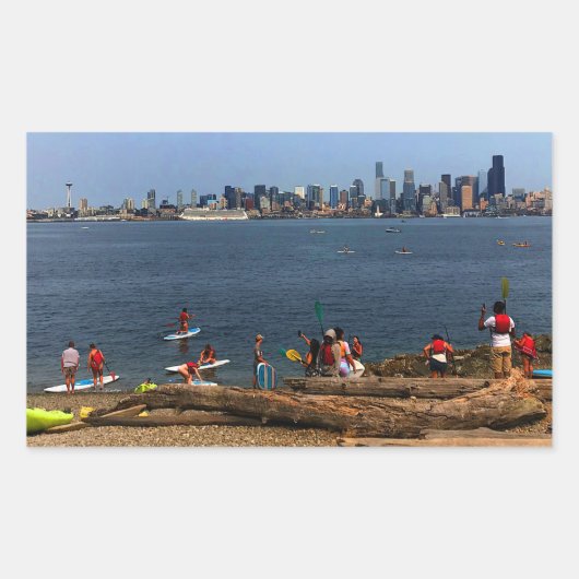 シアトルスカイライン#4-2スタンプ 長方形シール (正面)