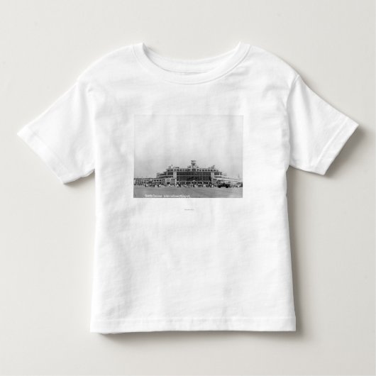 シアトルタコマ市の国際空港の外観 トドラーTシャツ (正面)