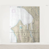 シアトルハーバー – エリオットベイ&デュワミッシュウォーターウェイ タペストリー (正面)