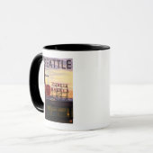 シアトルパイクプレイスマーケットサインアンドウォータービュー マグカップ (正面左)