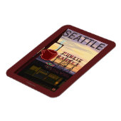 シアトルパイクプレイスマーケットサインアンドウォータービュー マグネット (左側)