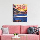 シアトルパイクマーケット キャンバスプリント (インサイチュ (リビング))