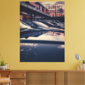 シアトルパブリックマーケットセンターアットトワイライト キャンバスプリント (インサイチュ (リビング))