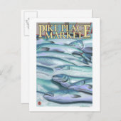 シアトルフィッシュオンアイスアットパイクプレイスマーケット ポストカード (正面/裏面)