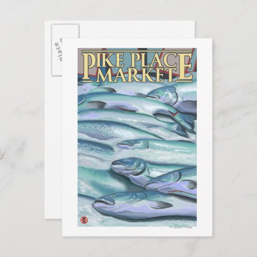 シアトルフィッシュオンアイスアットパイクプレイスマーケット ポストカード (正面/裏面)
