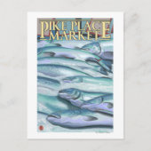 シアトルフィッシュオンアイスアットパイクプレイスマーケット ポストカード (正面)