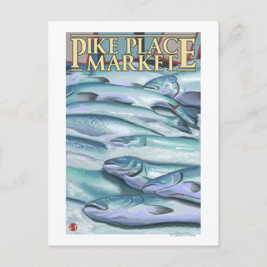 シアトルフィッシュオンアイスアットパイクプレイスマーケット ポストカード (正面)