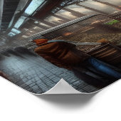 シアトルフィッシュマーケットデジタルアート ポスター (角)