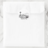 シアトルフェリー&スカイラインアートワシントン州 ラウンドシール (バッグ)