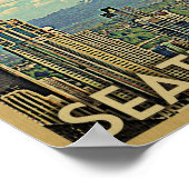 シアトルポスターヴィンテージ旅行ポスター山レイニア ポスター (角)