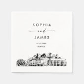 シアトルモダンス結婚カイライン スタンダードカクテルナプキン (正面)