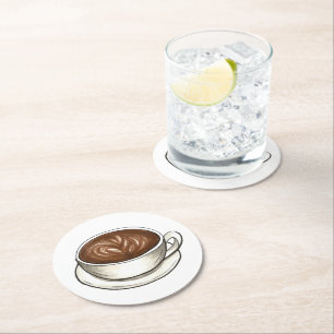 シアトルラテコーヒーカップラテカプチーノバリスタ ラウンドペーパーコースター