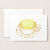 シアトルラテコーヒーショップカップオブコーヒーグルメ 箔カード (封筒付き正面)