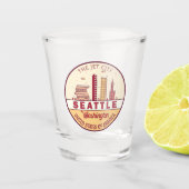 シアトルワシントンシティスカイラインエンブレム ショットグラス (正面)