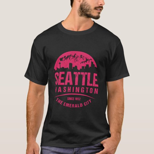 シアトルワシントンシティスカイライングランジ Tシャツ (正面)