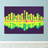 シアトルワシントンスカイライン キャンバスプリント (インサイチュ (ウッドフロア))