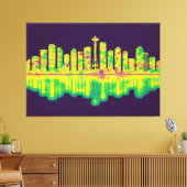 シアトルワシントンスカイライン キャンバスプリント (インサイチュ (リビング))