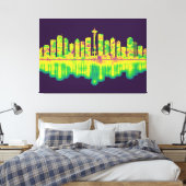 シアトルワシントンスカイライン キャンバスプリント (インサイチュ (寝室))