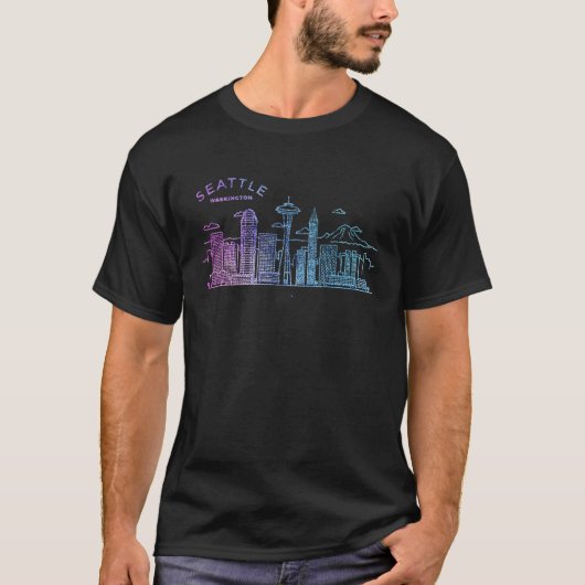 シアトルワシントンスカイラインfor観光客&シティズ tシャツ (正面)