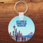 シアトルワシントンダウンタウン山レイニアヴィンテージ キーホルダー (正面)