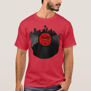シアトルワシントンビニールレコードヴィンテージスカイラインデ Tシャツ