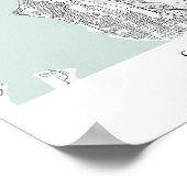 シアトルワシントンブルーウォーター通りマップ ポスター (角)