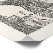 シアトルワシントンボホアーチベージュ通りマップ ポスター (角)