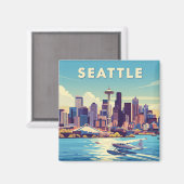 シアトルワシントンレトロシープレーン マグネット (正面/裏面)