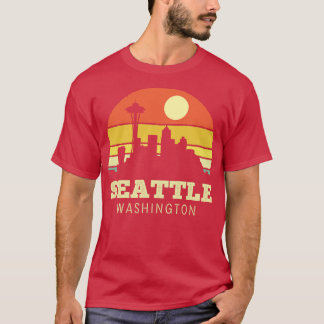 シアトルワシントンヴィンテージサンセット Tシャツ