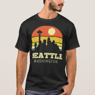 シアトルワシントンヴィンテージサンセット Tシャツ