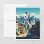 シアトルワシントン宇宙ニードルマウントレイニア ポストカード (正面/裏面)