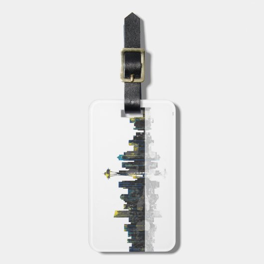 シアトルワシントン州のスカイライン ラゲッジタグ (正面縦)