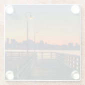 シアトルワシントン州の都心のスカイライン ガラスコースター (裏面)