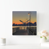 シアトルワシントン州の都心のスカイライン スクエア壁時計 (ホーム)