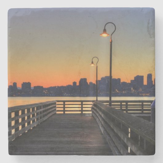 シアトルワシントン州の都心のスカイライン ストーンコースター (正面)