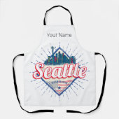 シアトルワシントン統一された州シティスカイラインUSA エプロン (正面)