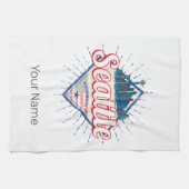 シアトルワシントン統一された州シティスカイラインUSA キッチンタオル (横)