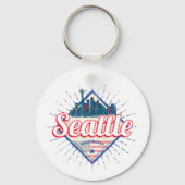 シアトルワシントン統一された州シティスカイラインUSA キーホルダー (正面)