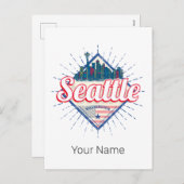 シアトルワシントン統一された州シティスカイラインUSA シーズンポストカード (正面/裏面)
